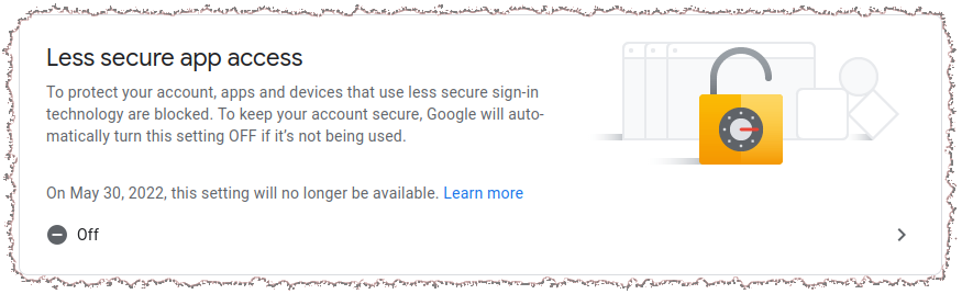 Google less secure app access