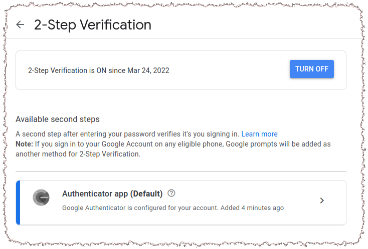 Google 2-Step Verification with Authenticator