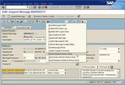 screenshot SAP Solution Manager