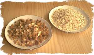 step 2: oat flakes and crispy muesli