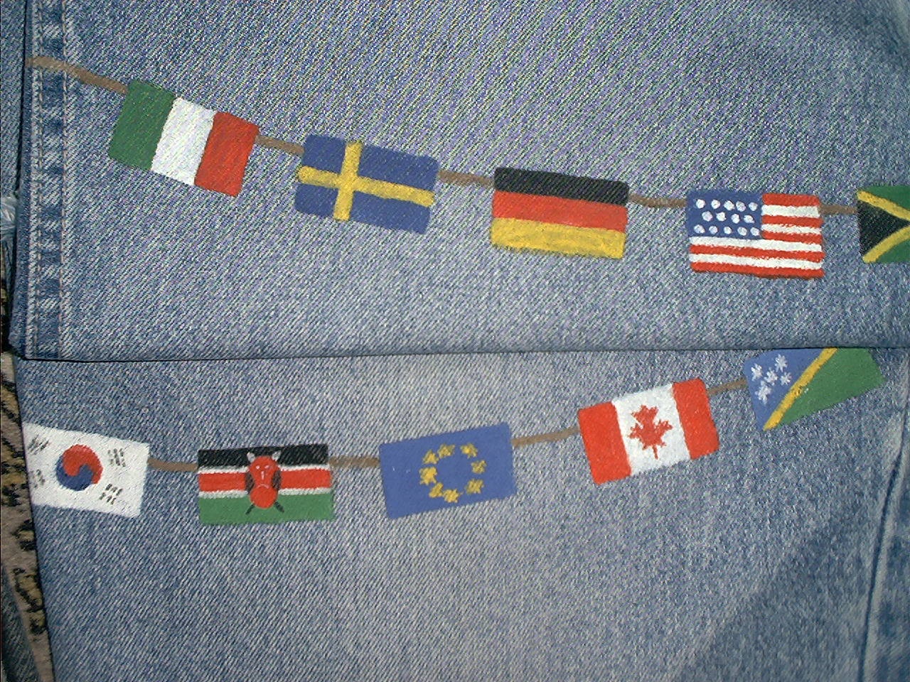 Flags closeup