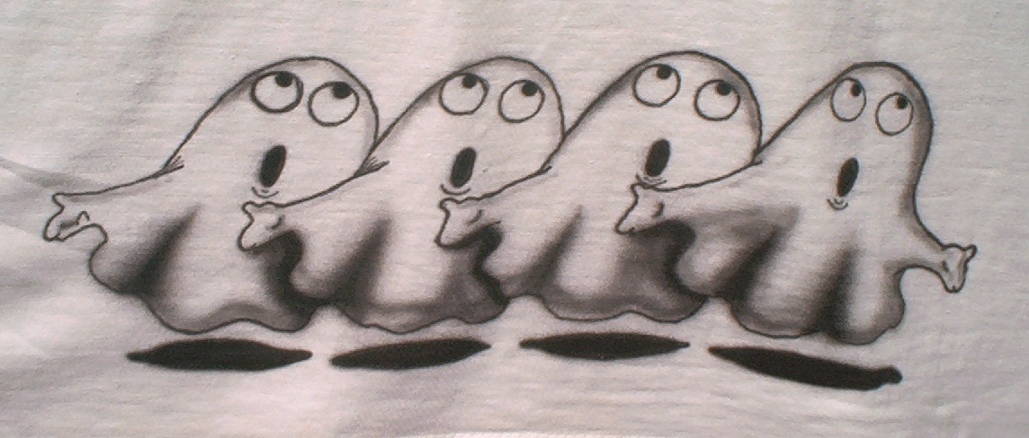 Pacman back four ghosts.closeup