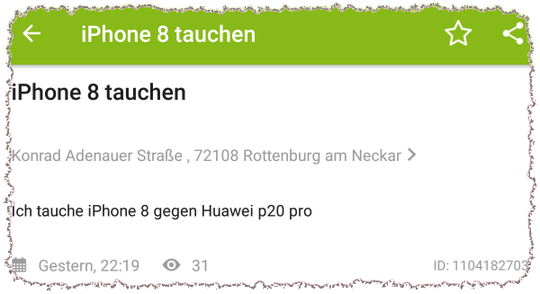 eBay Kleinanzeigen - iPhone 8 tauchen